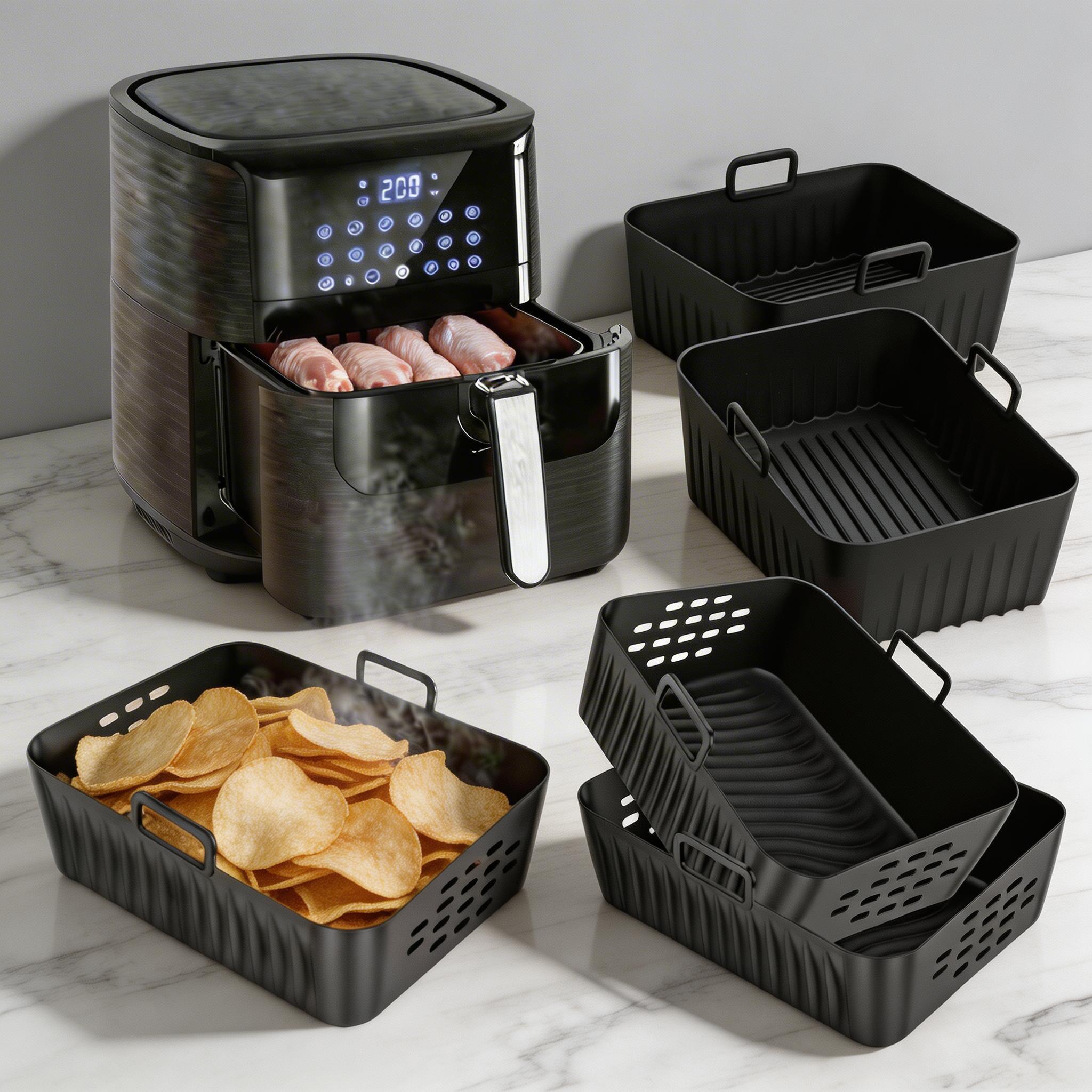 Air Fryer Accessories - 2Pcs Air Fryer Silicone Liners Reusable