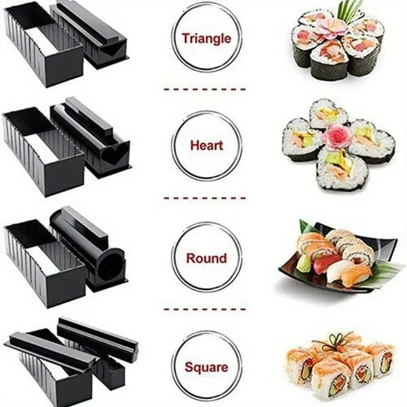2026 10Pcs DIY Sushi Mold Kit  - Korean Kitchen Gadgets のレビューと価格