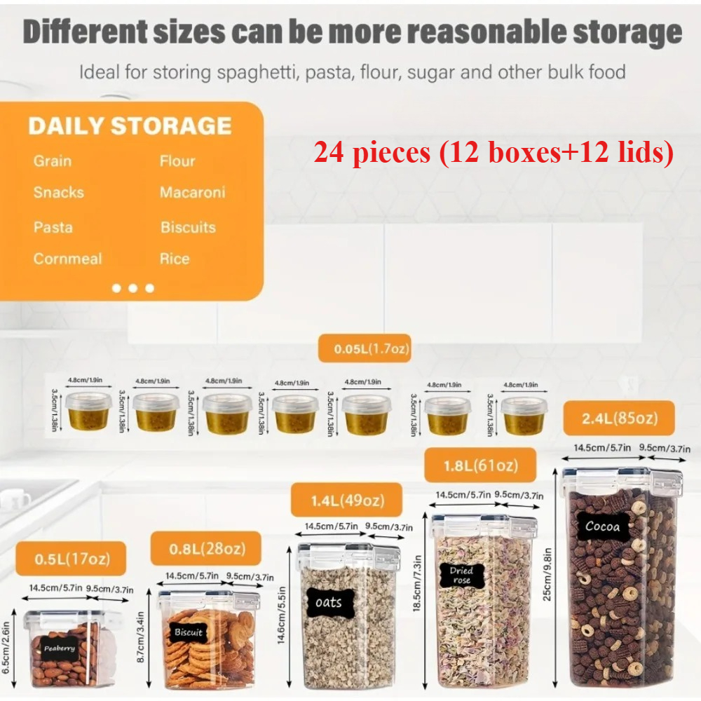 24Pcs Food Storage Containers  - Kitchen Gadgets Worth Buying のレビューと価格