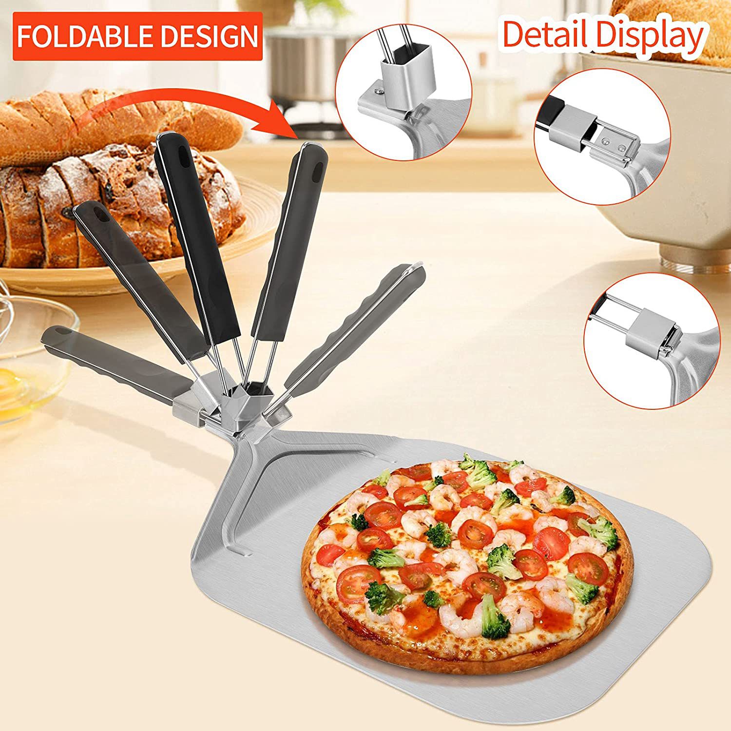 WSFS! Folding Aluminum Pizza P - Pizza Stone Baking のレビューと価格