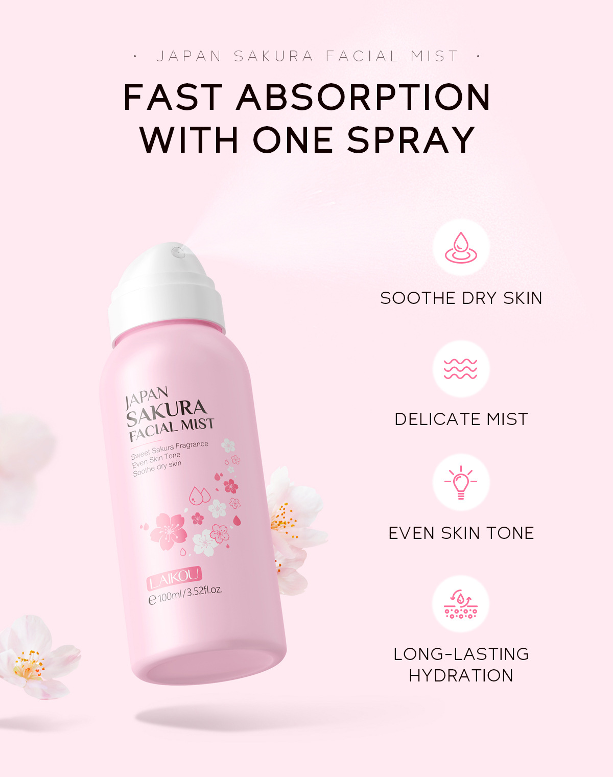 LAIKOU Sakura Facial Mist Brig - Oil Mister Spray Bottle のレビューと価格