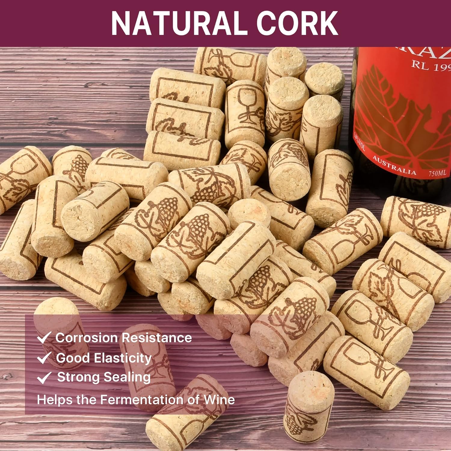 100pcs Wine Cork Stopper Natur - Kitchen Gadgets Worth Buying のレビューと価格