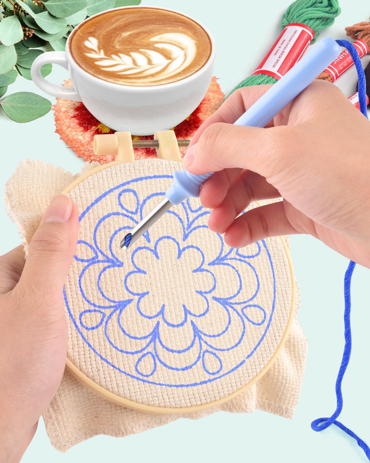 6Pcs Frog Punch Needle Coaster - Kitchen Gadgets Crossword のレビューと価格