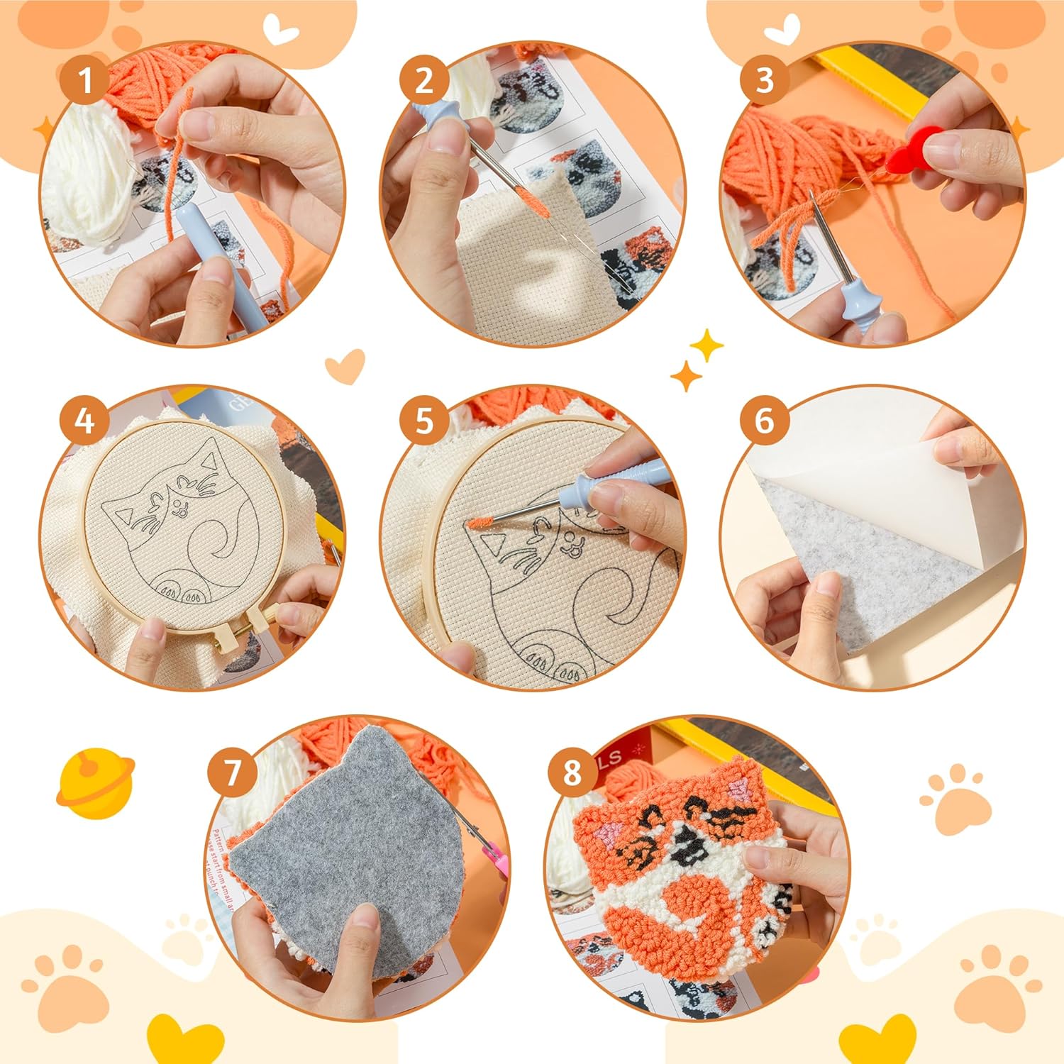 6Pcs Frog Punch Needle Coaster - Kitchen Gadgets Crossword のレビューと価格