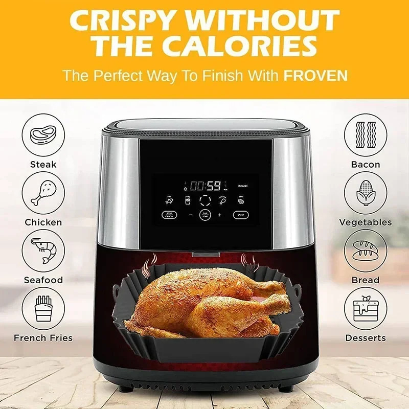 1PC Silicone Air Fryer Basket, - Air Fryer Accessories のレビューと価格