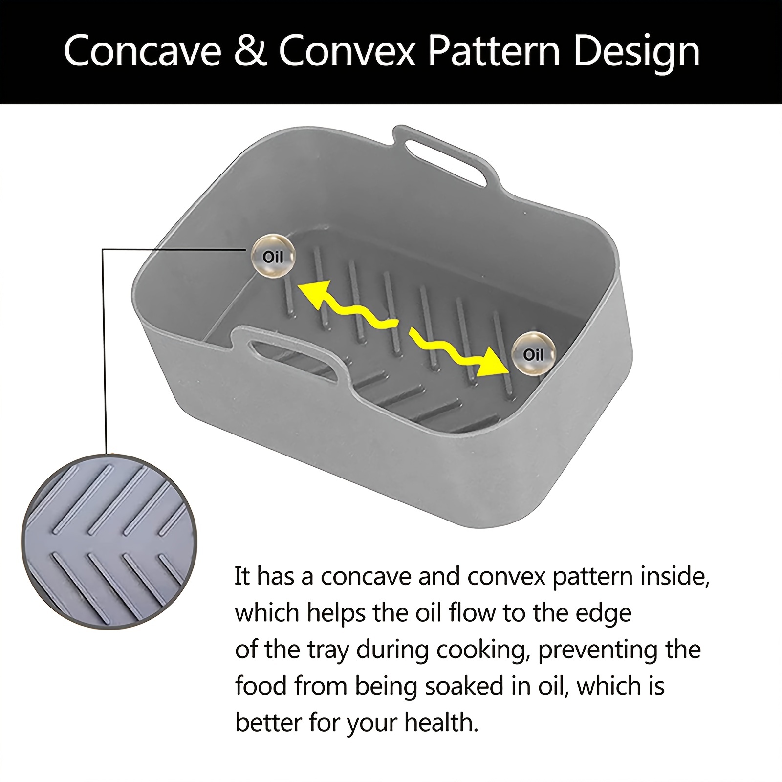 1/2Pcs Air Fryer Silicone Tray - Air Fryer Accessories のレビューと価格