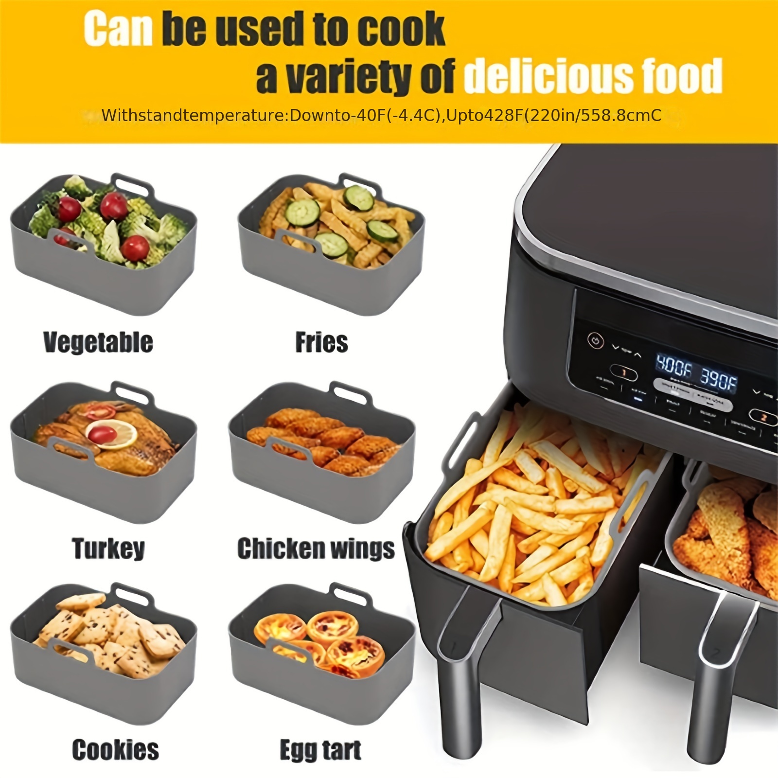 1/2Pcs Air Fryer Silicone Tray - Air Fryer Accessories のレビューと価格