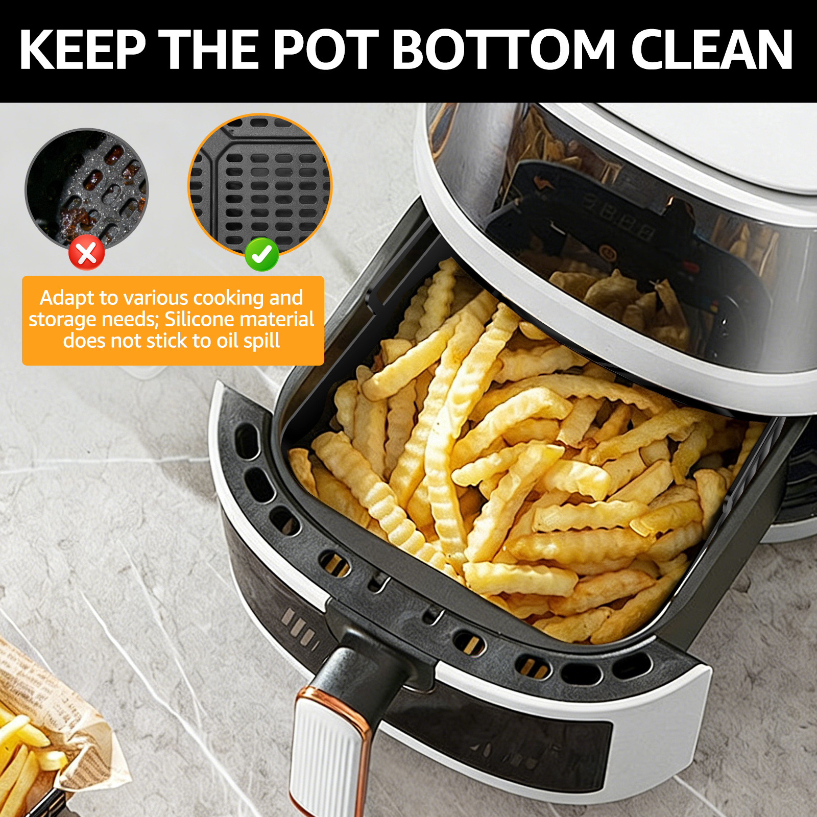 2Pcs Air Fryer Silicone Liners - Air Fryer Accessories のレビューと価格