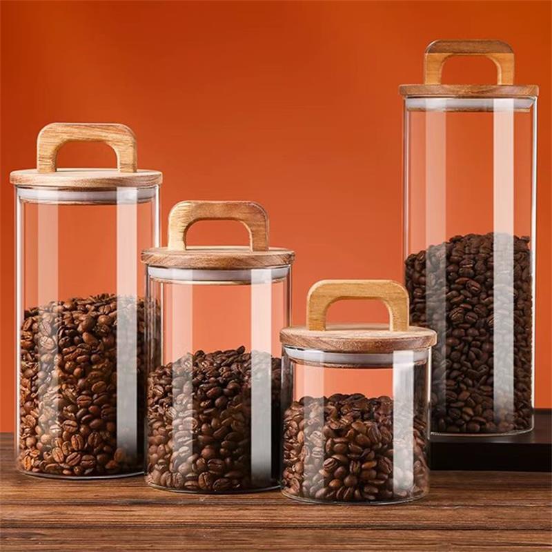 Clear Glass Jar with Bamboo Li - Korean Kitchen Gadgets のレビューと価格