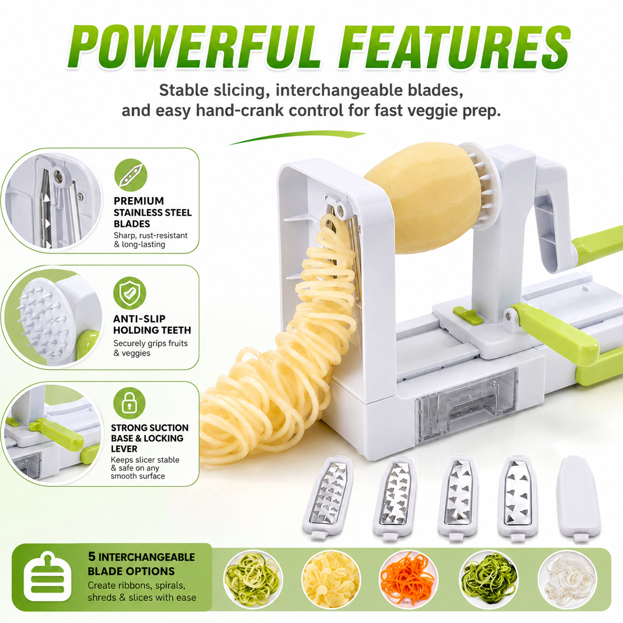 5 in 1 Hand Crank Vegetable Sp - Spiralizer Vegetable Noodle のレビューと価格
