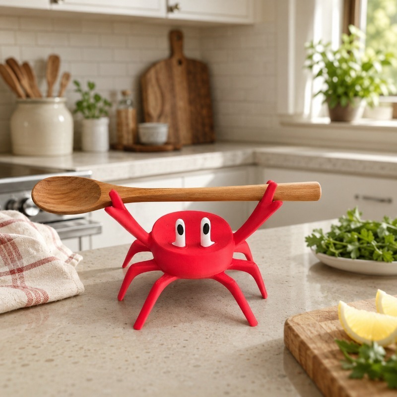Red Crab Spoon Rest, Cute Crab - Kitchen Gadgets To Gift のレビューと価格