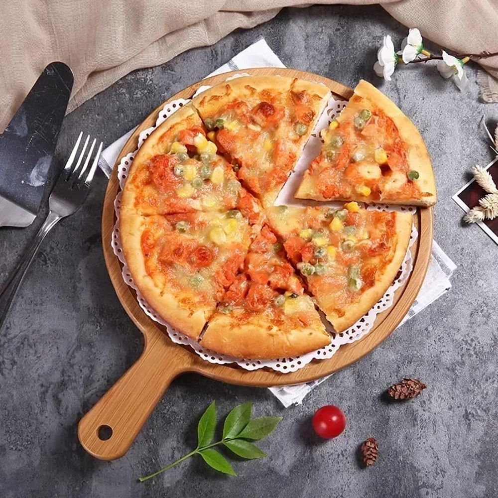 1Pcs Stone Cutting Bamboo Pizz - Pizza Stone Baking のレビューと価格