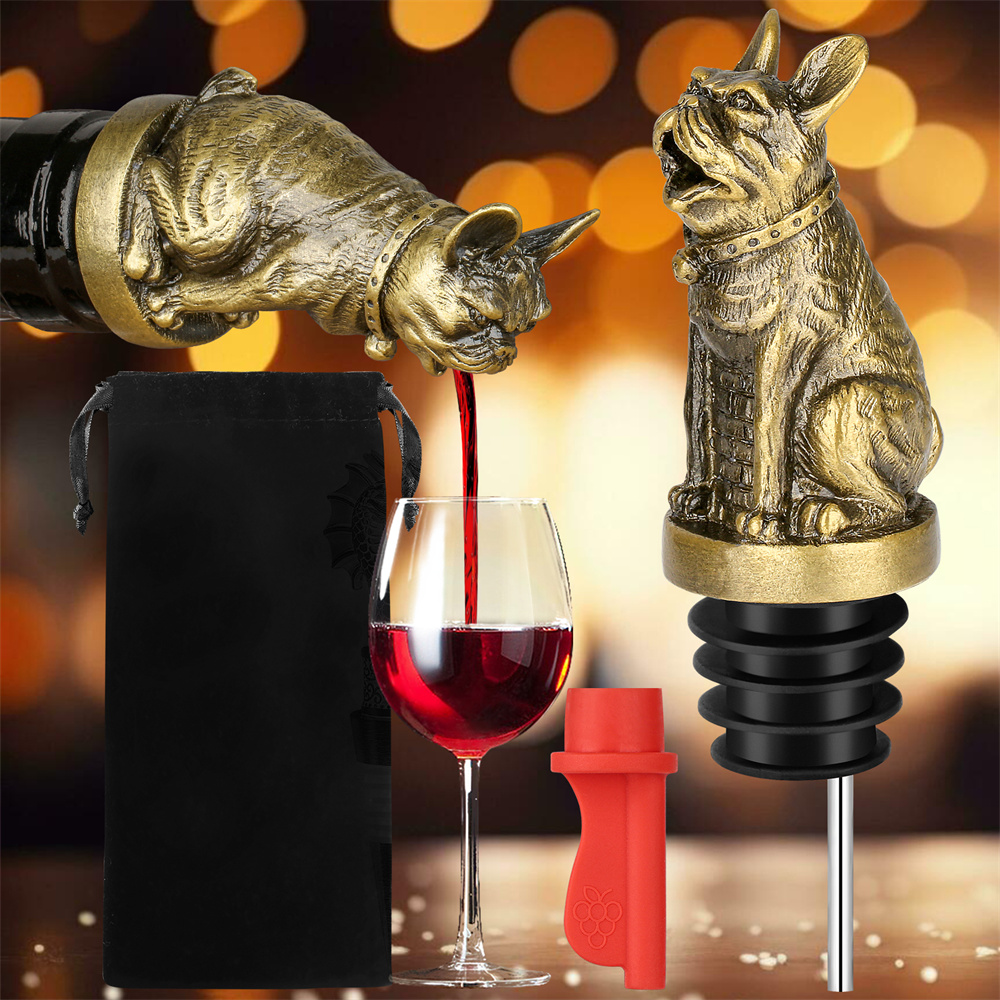 Cute French Bulldog Wine Pouer - Kitchen Gadgets Worth Buying のレビューと価格