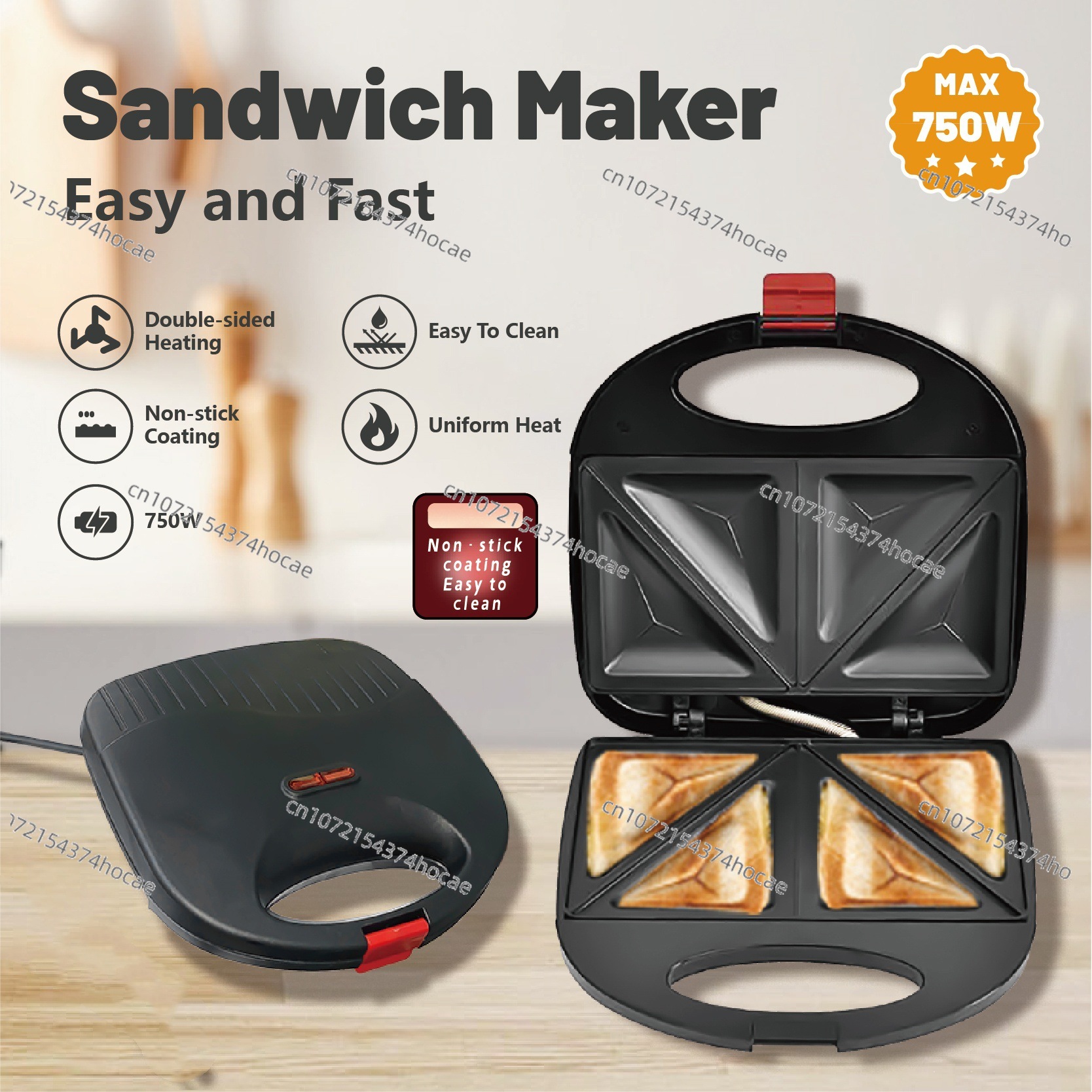 110V Sandwich Breakfast  Barbe - Breakfast Sandwich Maker のレビューと価格