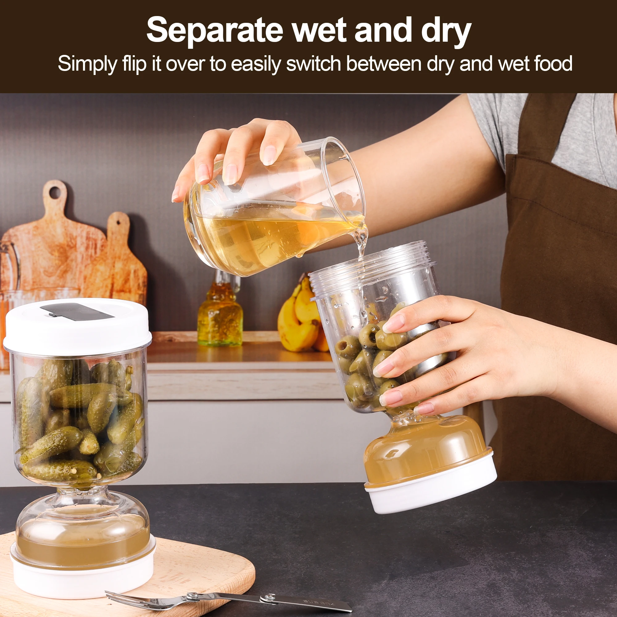 Pickles Jar With Forks Dry and - Korean Kitchen Gadgets のレビューと価格