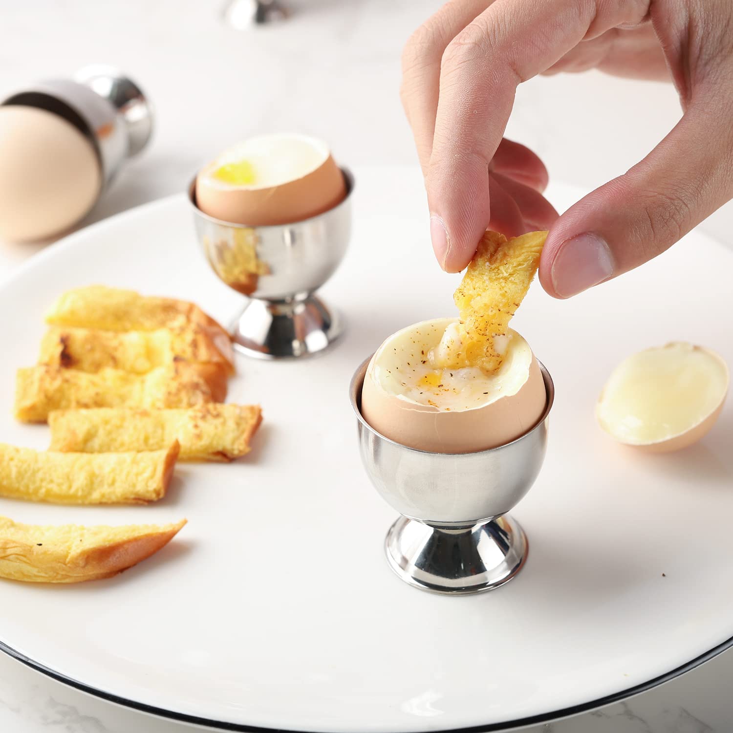 Stainless Steel Egg Cups Set H - Kitchen Gadgets To Gift のレビューと価格