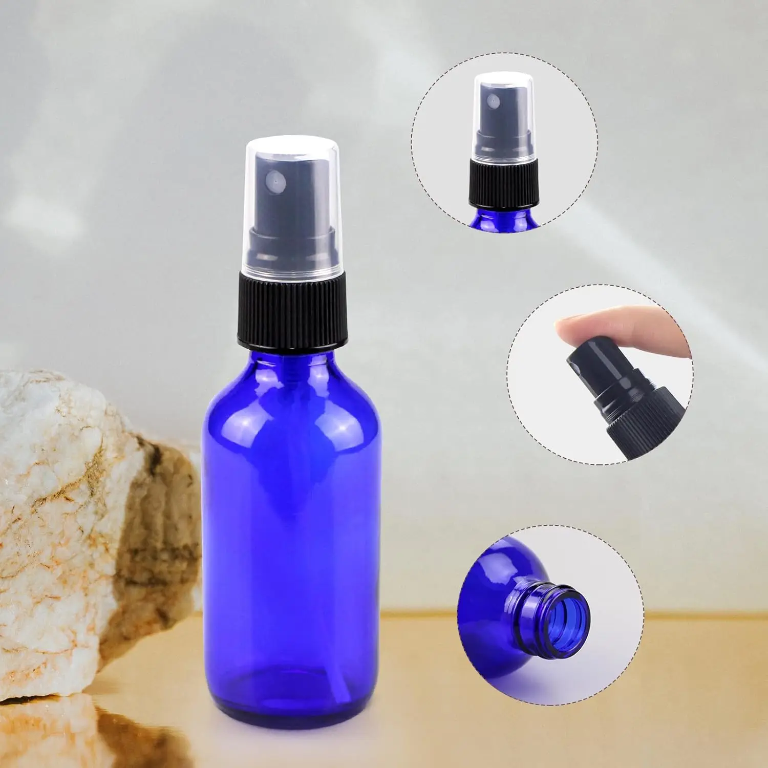 1 Piece 5ml /100ml Blue Glass  - Oil Mister Spray Bottle のレビューと価格