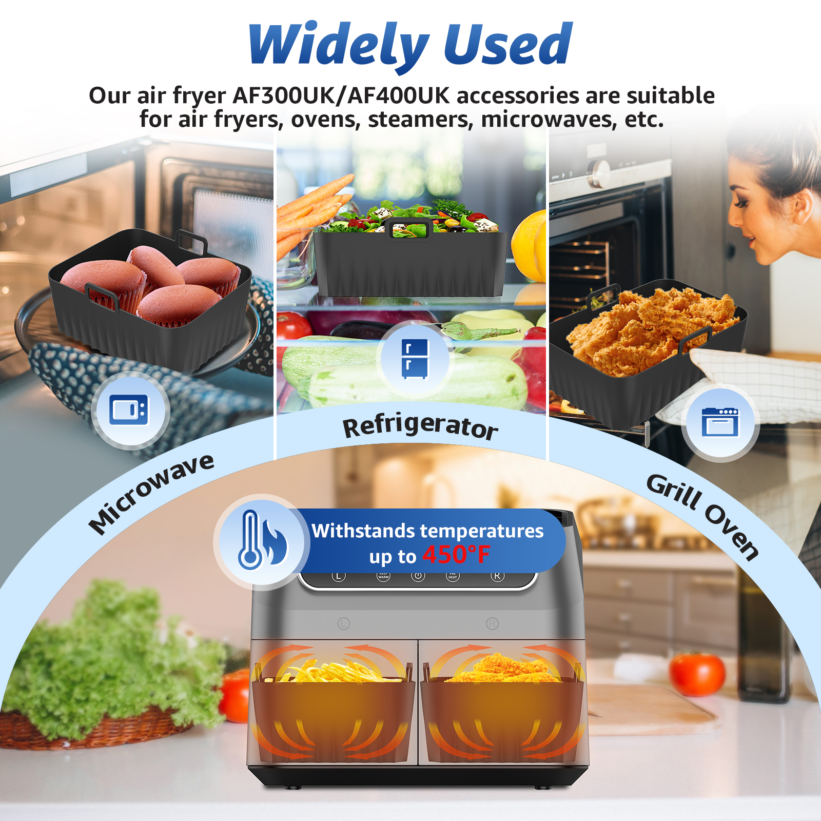2Pcs Air Fryer Silicone Pot Ai - Air Fryer Accessories のレビューと価格